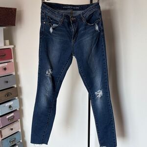 Stylish Blue Distressed Jeans 27” inseam